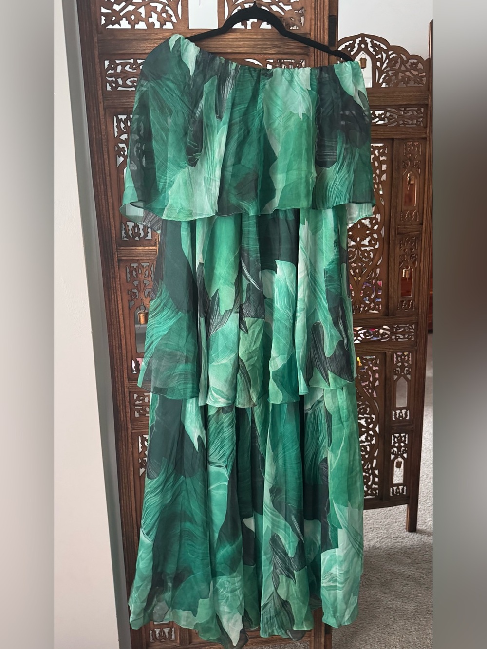 Petal & Pup Teal and Dark Green Layered Dress